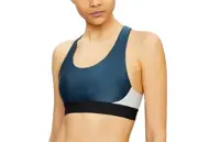 NWT Koral Womens Endpoint Energy Strappy Crossback Sports Bra L Colorblock Blue