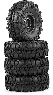 RAYWE 4pcs 110mm 1.9 Inch Rim Rubber Tyre Tire Wheel for 1/10 RC Car Traxxas HSP Redcat RC4WD Tamiya Axial SCX10 D90 HPI RC Rock Crawler