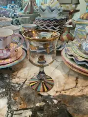 MacKenzie-Childs Foxtrot Water Glass NIB