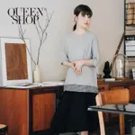 QUEENSHOP【01084060 】格紋色塊拼接造型洋裝＊預購＊