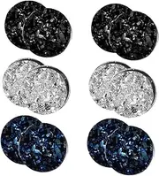 [ROMISBABA] 6 Pairs Backs Flat Back Earrings for Men Women Non-pierced Clip-on Studs