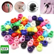 50/100X Double Hole Toggle Cord Stopper Lock End Drawstring Spring Loaded Holes