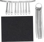 BESTonZON 19pc Guitar Repair Toolkit Bridge Saddles Radius Gauges Sandpaper for Acoustic Electric Guitars
