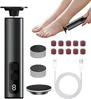 Foot Grinder - 2-in-1 Electric Callus Remover Foot Scrubber,Feet Pedicure Tools, Sandpaper Discs & Grinding Heads, 9 Speeds for Dead Cracked Hard Skin