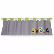NoJo Kids ABC Alphabet WINDOW VALANCE Tab Top Blue Gingham Sailboat Applique