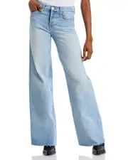 Re/Done Mid Rise Wide Leg Palazzo Jeans in Cielito