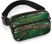[YTLKGFP] Waist Pack Jewel Dragonfly Printed Butt Pack Fanny Pack Hip Bum Bag for Workout Traveling Casual Running Hiking Cycling, Jewel Dragonfly, 7.9 X 5.1 in