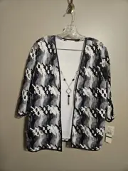 Alfred Dunner Women's Easy Street Lattice with Detachable Necklace Size L
