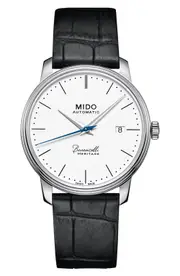 MIDO Baroncelli Heritage Automatic Leather Strap Watch, 39mm