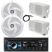 Pyle 1-Din Marine MP3/CD Receiver, 2x 5.25" Speakers, 2x 3.5'' 200W Max Speakers