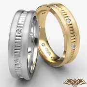 Diamond Mens Eternity Wedding Solid Band Bezel Step Cut 14k White Gold 0.16 Ctw