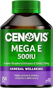 Cenovis Mega Vitamin E 500IU Capsules 250 - Supports Healthy Immune System Function in Elderly Individuals - Reduces Free Radical Damage to Body Cells– Supports General Health
