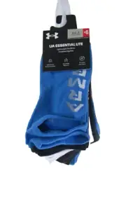 NWT Under Armour Boys UA Essential Lite No Show Socks 6 Pairs 4.5-7 Cosmic Blue