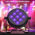 90W RGBW LED Par Light w/Remote DMX Strobe Wash DJ Disco Party Stage Lighting