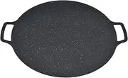 BBQ Grill, Cast Iron Nonstick Pan Smooth Surface High Thermal Conductivity Good Insulation Grill Pan High Capacity Round Easy to Clean Griddle Grill for Pork Belly, Pancakes, Fried Rice Cakes(41cm)