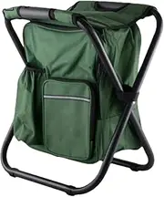 Cywaai Backpack Cooler Chair, Portable Backpack Seat, Folding Portable Seat, Large Capacity Bag, Outdoor Camping Stool Travel, Beach, Hiking, Picnic, Hunting, Fishing Gear(Green)