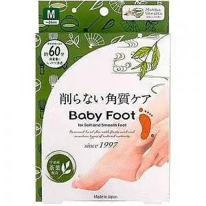 ＊人人美＊BABY FOOT(水蜜桃 宇治茶葉)寶貝腳3D立體足膜尺寸M