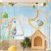 Pet Parrot Bird Cage Toy Cotton Rope Circle Ring Stand Chewing Bite Hanging Toy