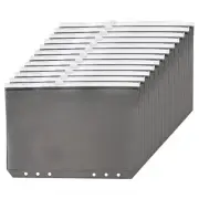 A5 Binder Pocket, 12 Pack PVC Zipper 6 Holes Binder Pouch, Black