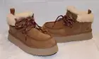 UGG FUNKARRA CUFF CHESTNUT SUEDE SHEEPSKIN PLATFORM SHOE BOOTS SIZE 9 WOMEN