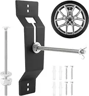HINMAYGO Wall Mount Spare Tire Carrier, Spare Tire Carrier Bracket for Enclosed Trailer, Wheel Bracket Trailer Spare Tire Mount, Black