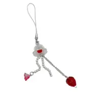 Strawberry Jellyfish Fringe Keyring Beaded Keychain Ocean Inspired Keyring Decor