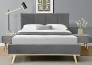 Matthew Plush Velvet Fabric bed-King Single