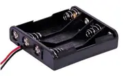 4 x AAA Flat Battery Holder with Fly Leads