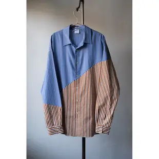 Mister Gentleman BIAS CUT STRIPE MODERN SHIRT 日本設計師品牌 混合條紋襯衫
