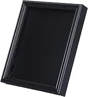 iplusmile Memorial Flag Display Case Wall Mounted Wooden Shadow Box for Veterans Black Tempered Glass Frame Elegant Storage Showcase for Cherished Flags and Achievements