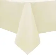 sancua 100% Waterproof Rectangle PVC Tablecloth - 54 x 78 Inch - Oil Proof Spill Proof Vinyl Table Cloth, Wipe Clean Table Cover for Dining Table, Buffet Parties and Camping, Beige