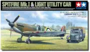 Tamiya 1/48 Aircraft Supermarine Spitfire Mk.I & Utility Car 10HP Set 25211