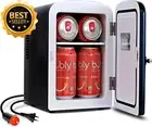 Retro 4L Mini Fridge 6-Can Portable Car Refrigerator Cooler Black 12V AC