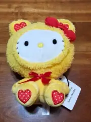 Sanrio Hello Kitty Orange Bear Suit Costume Plush 7" Round 1