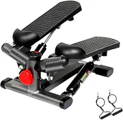 Centra Mini Stepper for Exercise,Stair Step Workout Machine with Adjustable Resistance,Resistance Bands, Full Body Cardio Equipment for Home, Hydraulic Twisting Step with LED Monitor