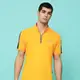 oillio歐洲貴族 男裝 短袖圓領衫 立恤衫 涼感透氣吸濕排汗 超柔防皺 黃色 (有大尺碼)