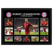 ROBERT LEWANDOWSKI SIGNED FRAMED POSTER MESSI RONALDO BAYERN SOCCER MEMORABILIA