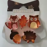 Woodland Forest Animal Metal Cookie Cutters Fox Owl Porcupine Oak Leaf Acorn