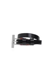 Alexander McQueen T-Bar Embellished Bracelet One size Black