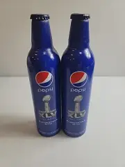 2-Souvenir Aluminum Pepsi Bottle Super Bowl 45 XLV 2011 Dallas TX Unopened