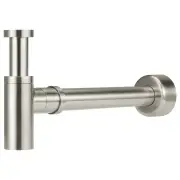 Round Bottle Trap for 32mm basin waste &amp; 40mm outlet, PVD Brushed Nickel