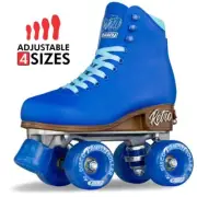 Crazy Skates RETRO Roller BLUE Size Adjustable Quad Rollerskates for Girls Boys