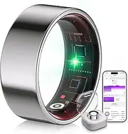 IUHFSIFS Smart Ring 4th Generation & Wireless Charging Box【Industry No.1-0 Measurement Errors】【Sport Specific - SGS Certified】 Smart Ring for Women Men Sleeping, Heart Rate, SpO2, 200 Modes for