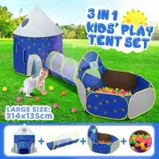 Kids Pop Up Tent Ball Pit Basketball Hoop Dollhouse Indoor Playground Teepee