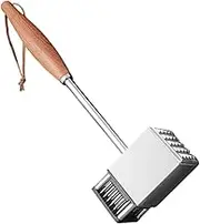 Folpus Meat Tenderizer Tool Stainless Steel Handheld Make Meat Tender Meat Pounder Double Sided for Tenderizing Steak BBQ Pounding, with Handle