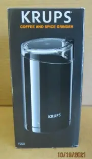 KRUPS F203 FAST TOUCH ELECTRIC COFFEE AND SPICE GRINDER 3 OZ NEW IN BOX