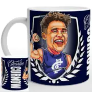 Charlie Curnow Mug - Carlton Blues - Art by Brocker