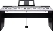 Karrera 88 Keys Electronic Keyboard Piano with Stand Music Sheet Pedal Silver