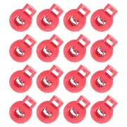 50Pcs 8mm Plastic Cord Locks Single Hole Spring Toggle Stopper, Rose Pink