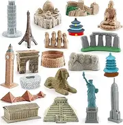ONEST 20 Pieces Mini World Building Model Playsets Famous Architecture Figurines Toys for Boys and Girls